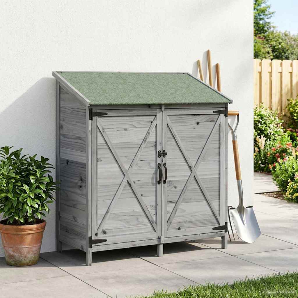 Vrtna Šupa s krovom Siva 106 x 56 x 113,5 cm Čvrsto drvo jele