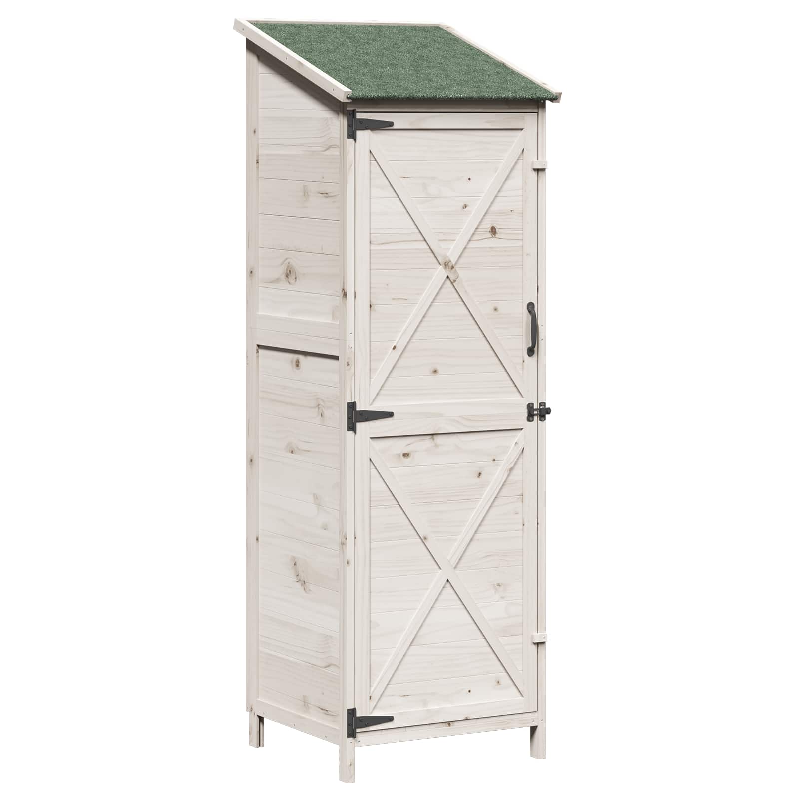 Vrtna Šupa Bijela 59,5 x 56 x 176,5 cm Čvrsto drvo jele