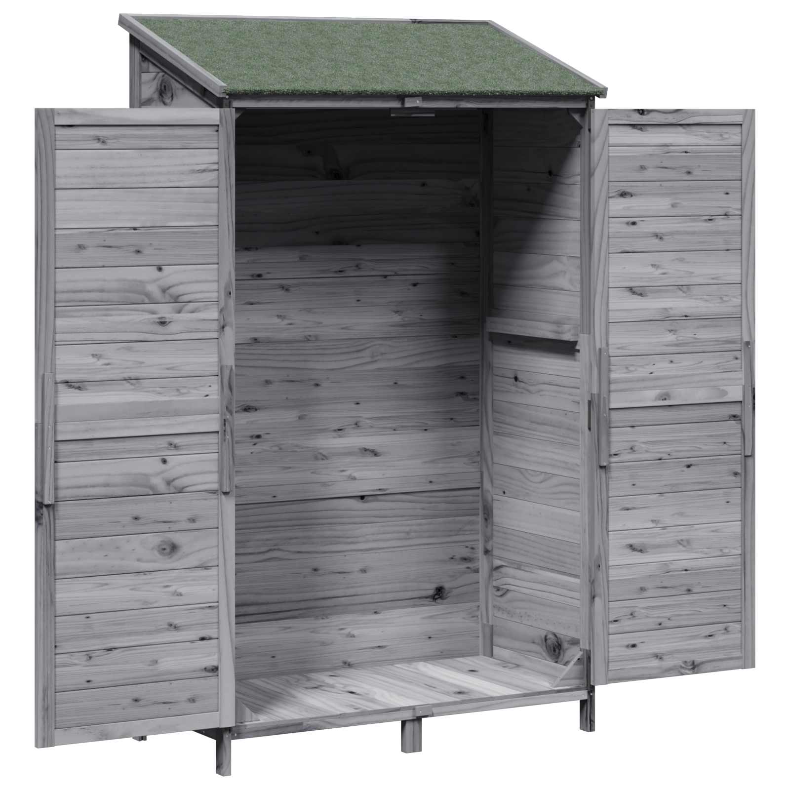 Vrtna Šupa s krovom Siva 106 x 56 x 176,5 cm Čvrsto drvo jele