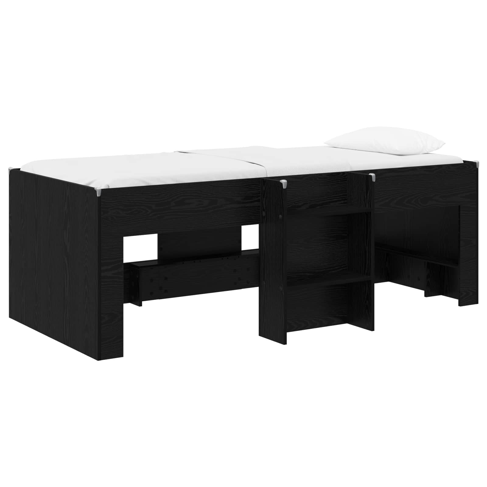 Kreveta za visoko spavanje djece 2 pcs Crni hrast 90 x 200 cm