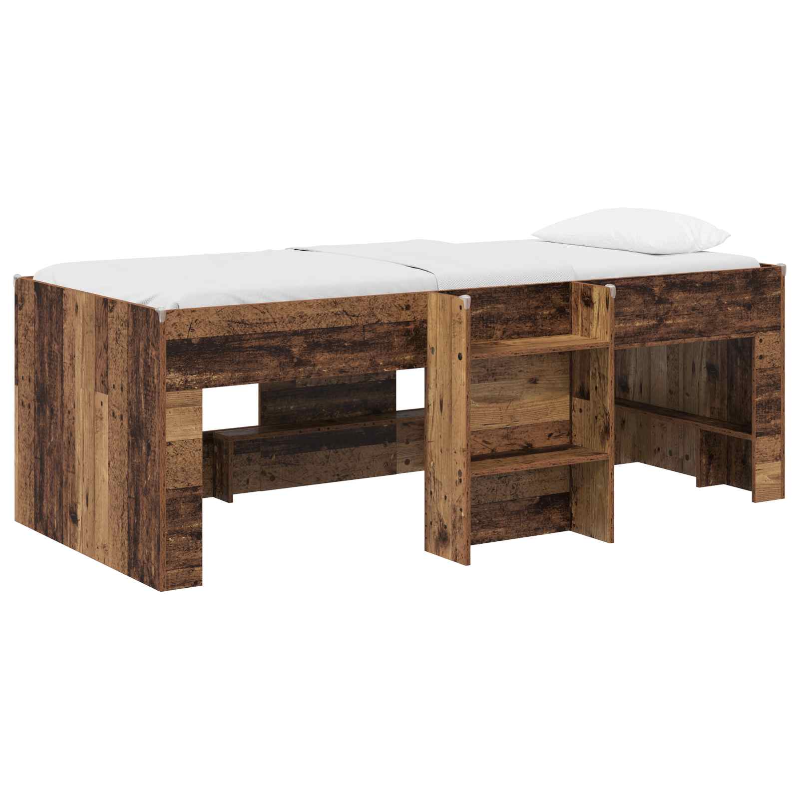 Kreveta za visoko spavanje djece 2 pcs Staro drvo 90 x 190 cm