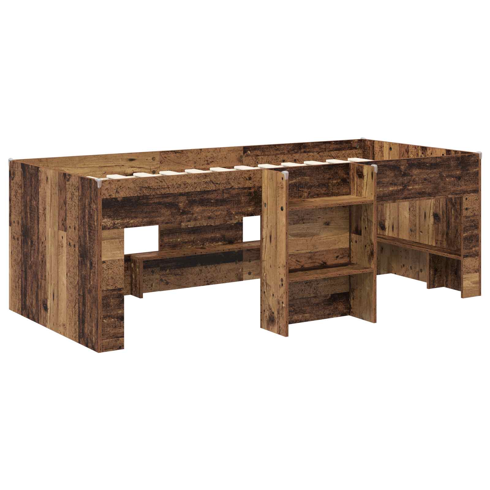 Kreveta za visoko spavanje djece 2 pcs Staro drvo 90 x 190 cm