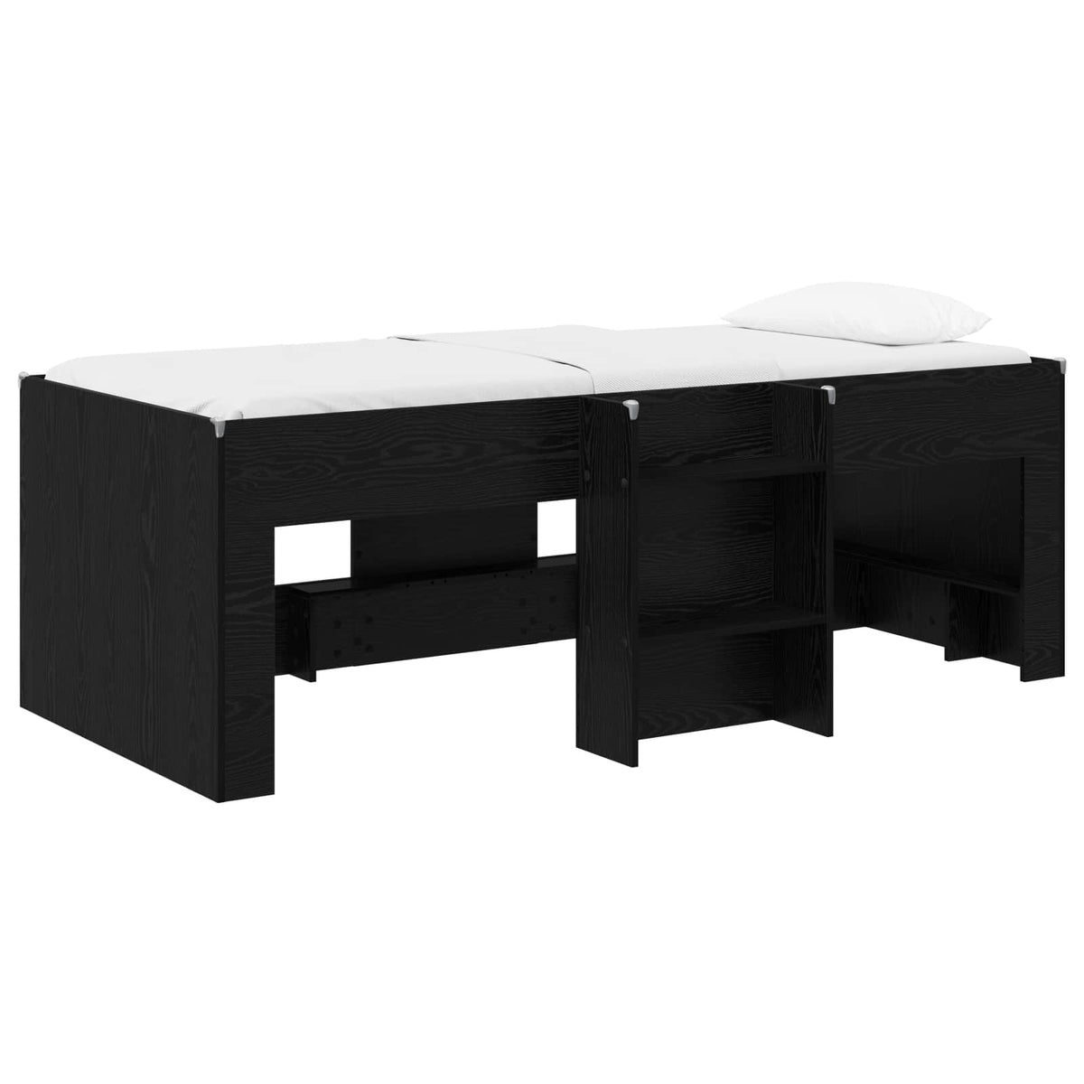 Kreveta za visoko spavanje djece Crni hrast 75 x 190 cm