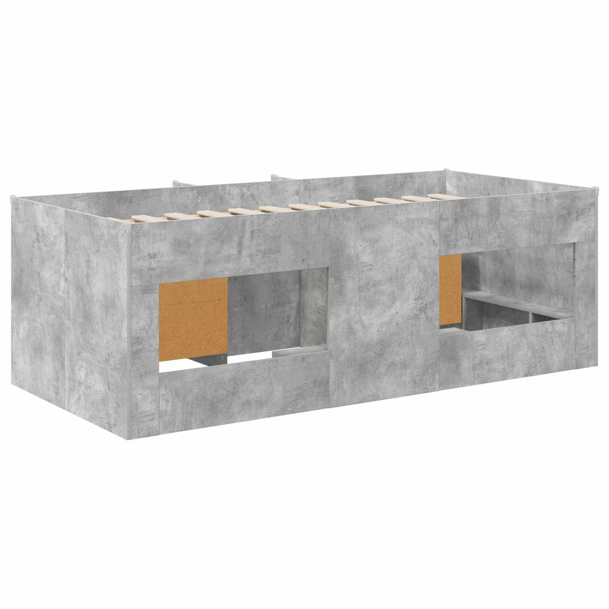 Loft krevet s ormarom 3 kom. Betonska siva Konstruirano drvo 90 x 190 cm