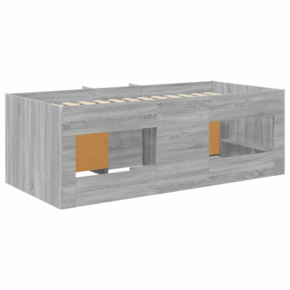 Loft krevet s ormarom 3 kom. Siva Sonoma Konstruirano drvo 75 x 190 cm