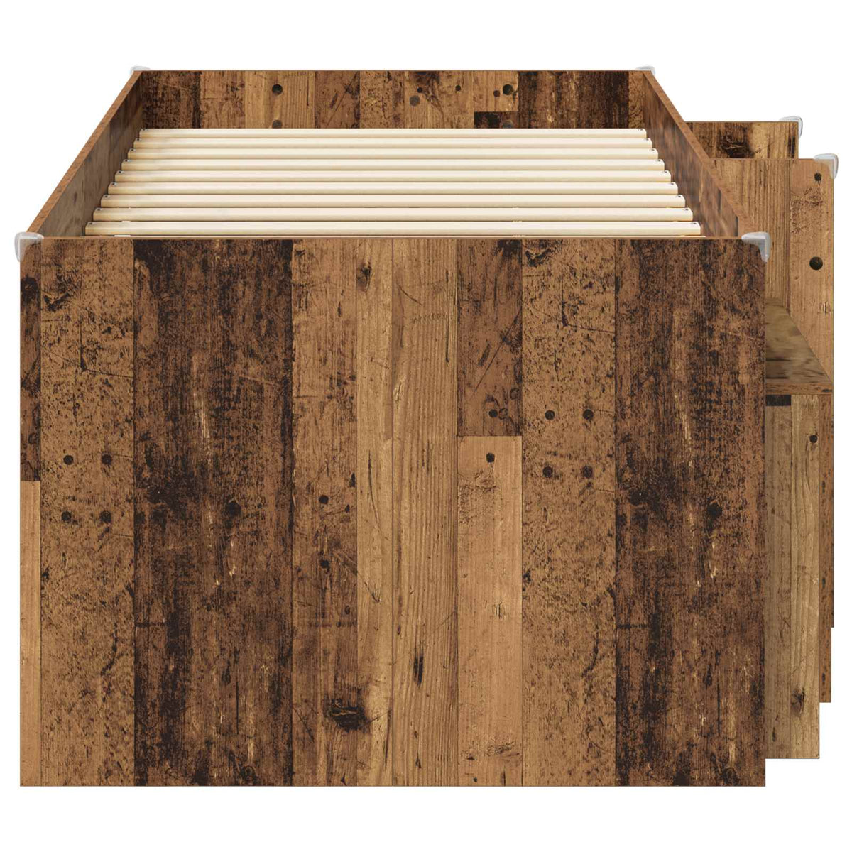 Loft krevet s ormarom 3 kom. Staro drvo Konstruirano drvo Smeđa 75 x 190 cm