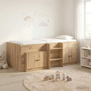 Loft krevet s ormarom 3 kom. Hrast artisan Konstruirano drvo Smeđa 75 x 190 cm