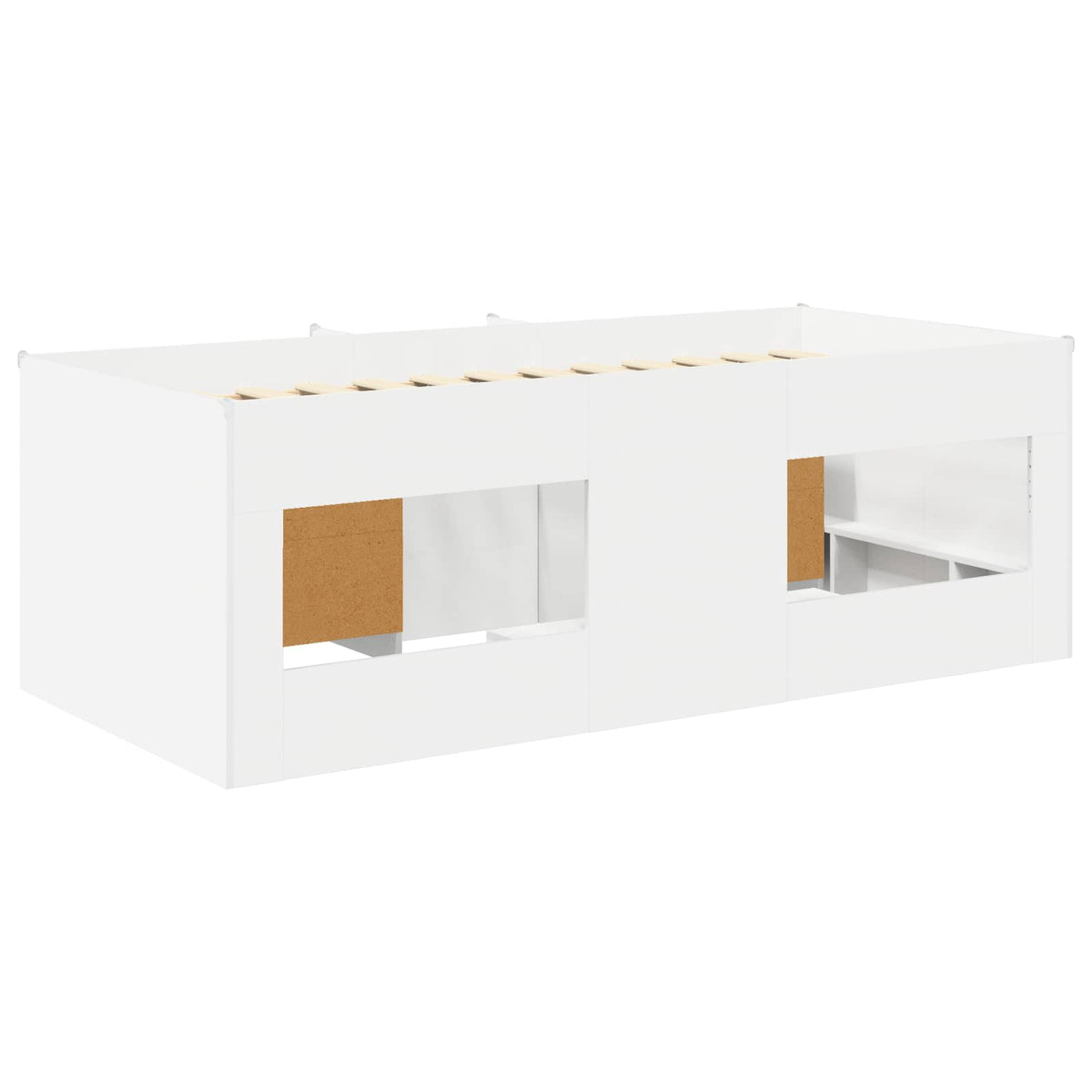 Loft krevet s ormarom s policom 3 kom. Bijela Konstruirano drvo 98.5 x 200 cm