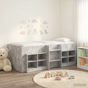 Loft krevet s ormarom 3 kom. Betonska siva Konstruirano drvo 90 x 190 cm