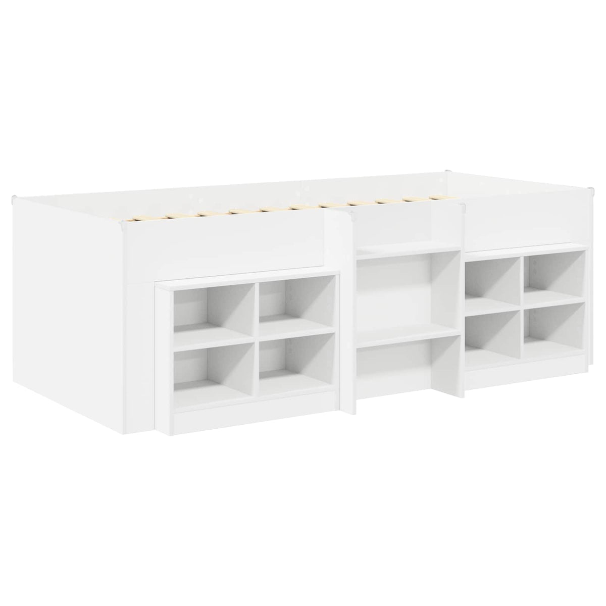 Loft krevet s ormarom s policom 3 kom. Bijela Konstruirano drvo 75 x 190 cm