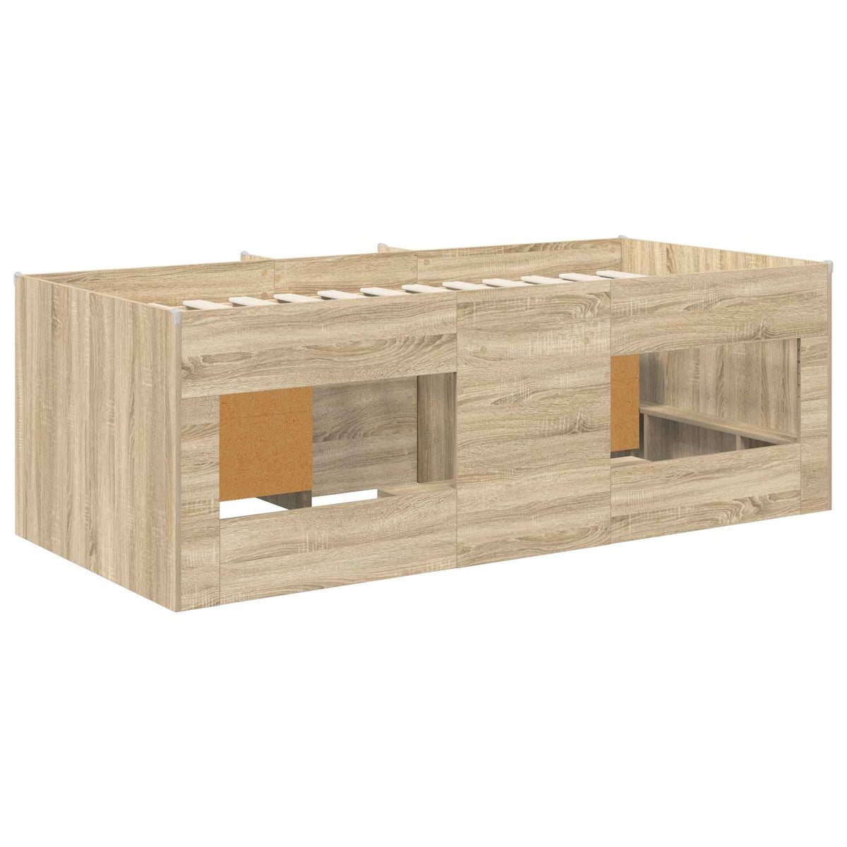 Loft krevet s ormarom 3 kom. Hrast sonoma Konstruirano drvo Smeđa 75 x 190 cm