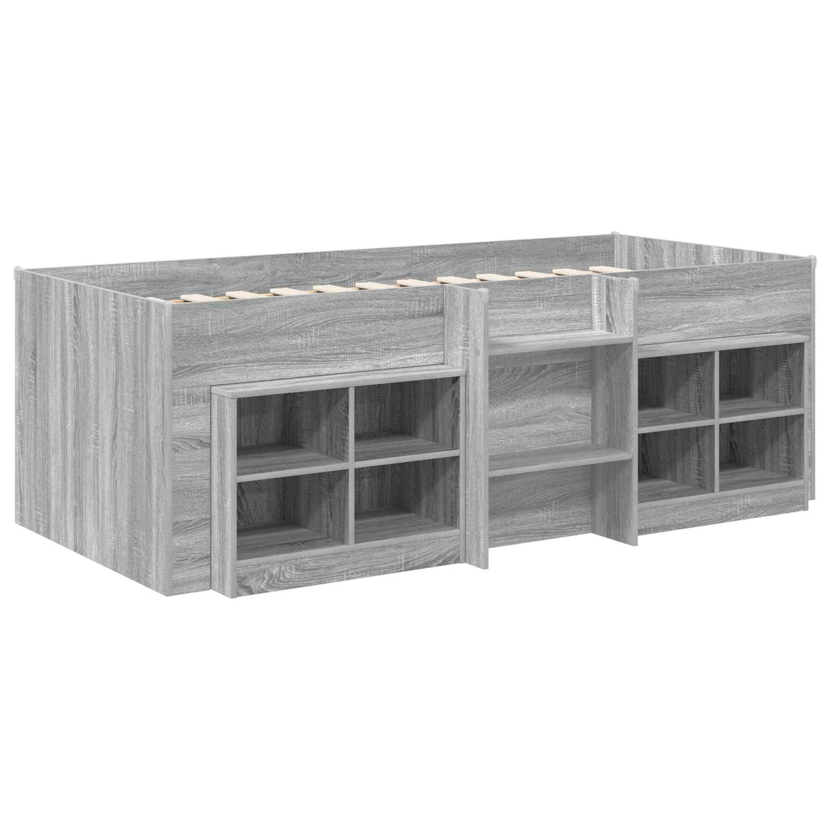 Loft krevet s ormarom 3 kom. Siva Sonoma Konstruirano drvo 75 x 190 cm
