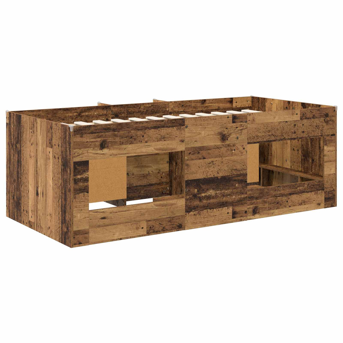 Loft krevet s ormarom 3 kom. Staro drvo Konstruirano drvo Smeđa 75 x 190 cm