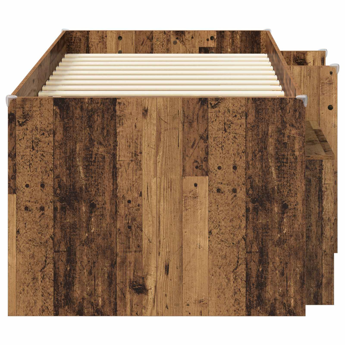 Loft krevet s ormarom 3 kom. Staro drvo Konstruirano drvo Smeđa 75 x 190 cm