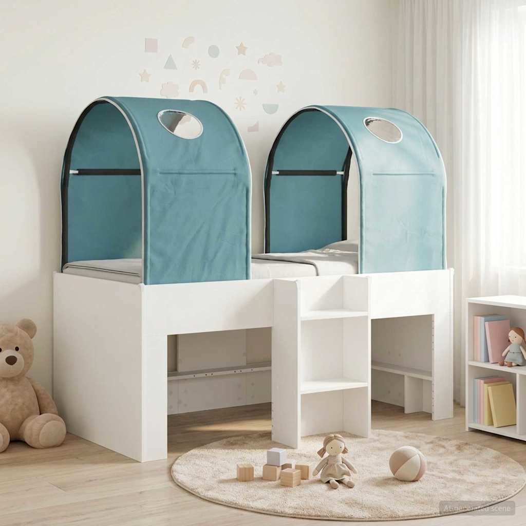 Krevet s Tunelom 4 pcs Bijela i svjetloplava Konstruirano drvo