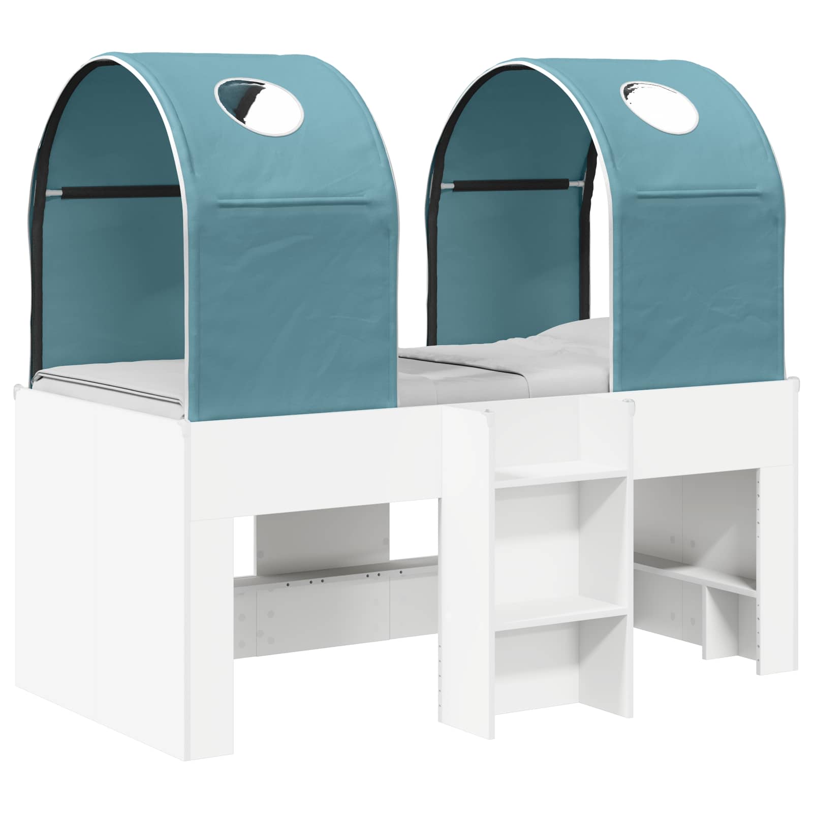 Krevet s Tunelom 4 pcs Bijela i svjetloplava Konstruirano drvo