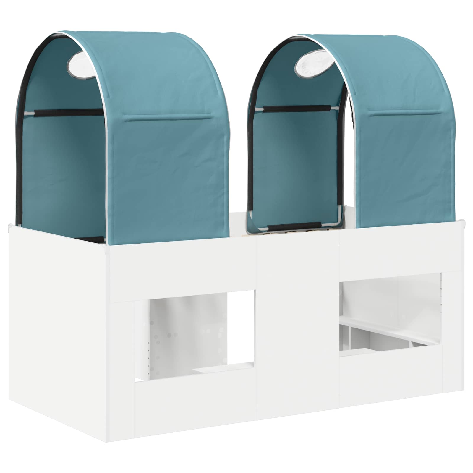 Krevet s Tunelom 4 pcs Bijela i svjetloplava Konstruirano drvo