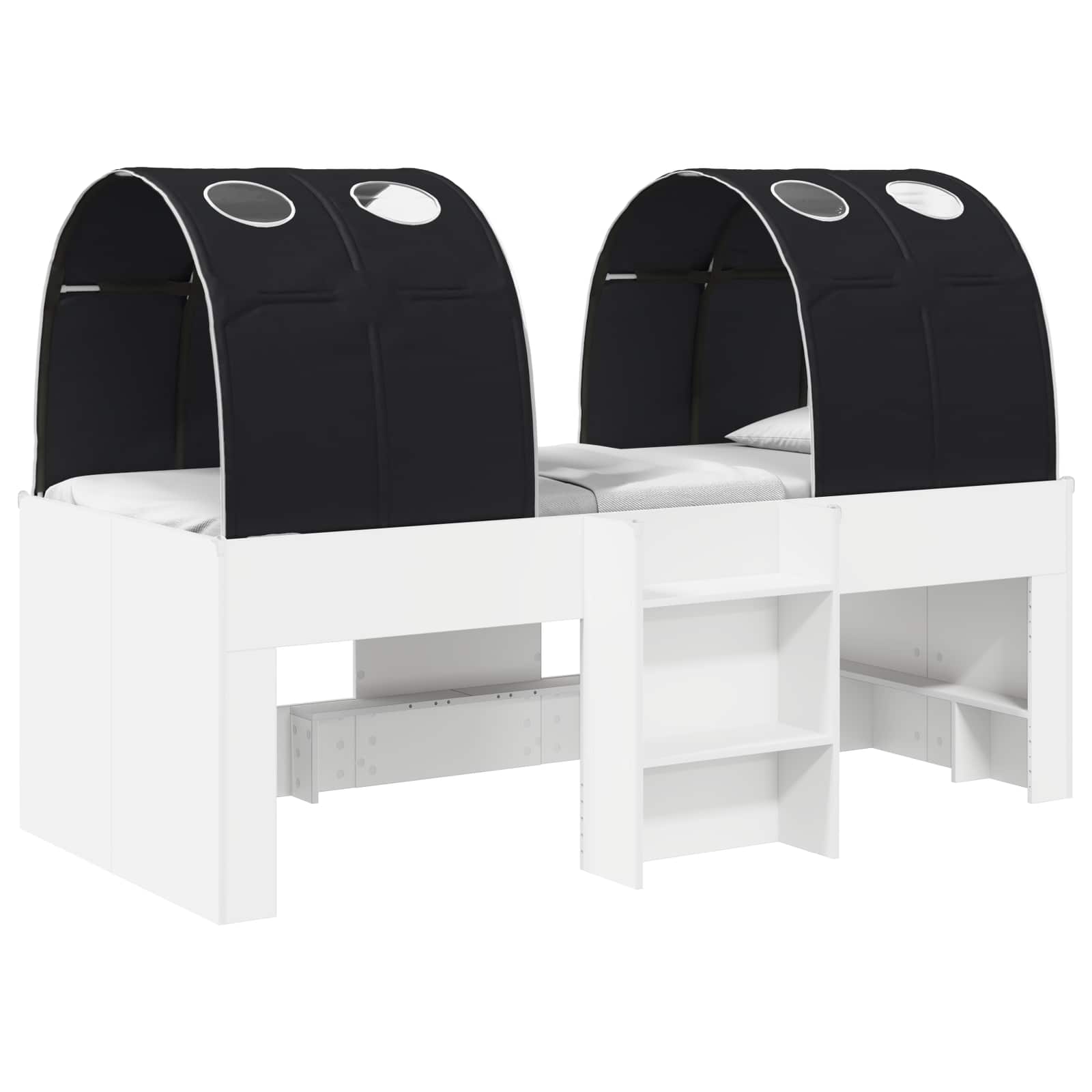 Krevet s Tunnels 4 pcs Bijela i crna Konstruirano drvo