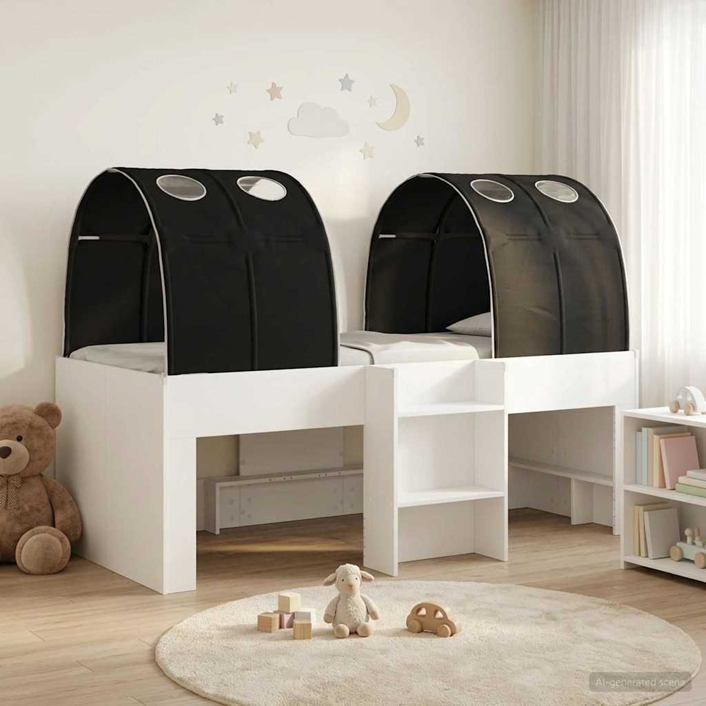 Krevet s Tunnels 3 kom. Bijela i crna Konstruirano drvo 193 x 96,1 x 68,5 cm