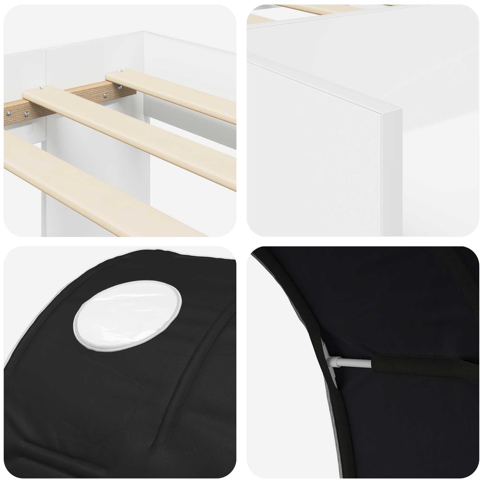 Krevet s Tunnels 4 pcs Bijela i crna Konstruirano drvo