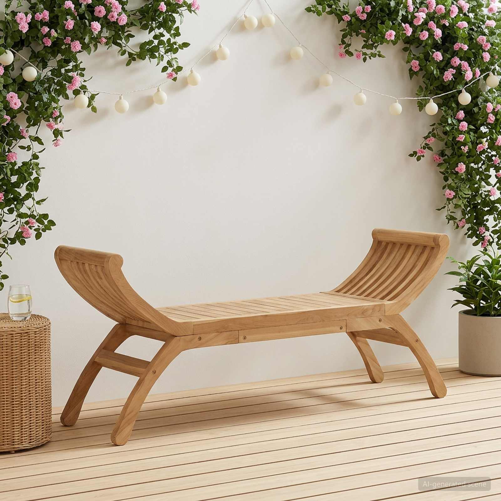 Vrtna klupa 2 -Seater 126 cm Čvrsto teak drvo Prirodna