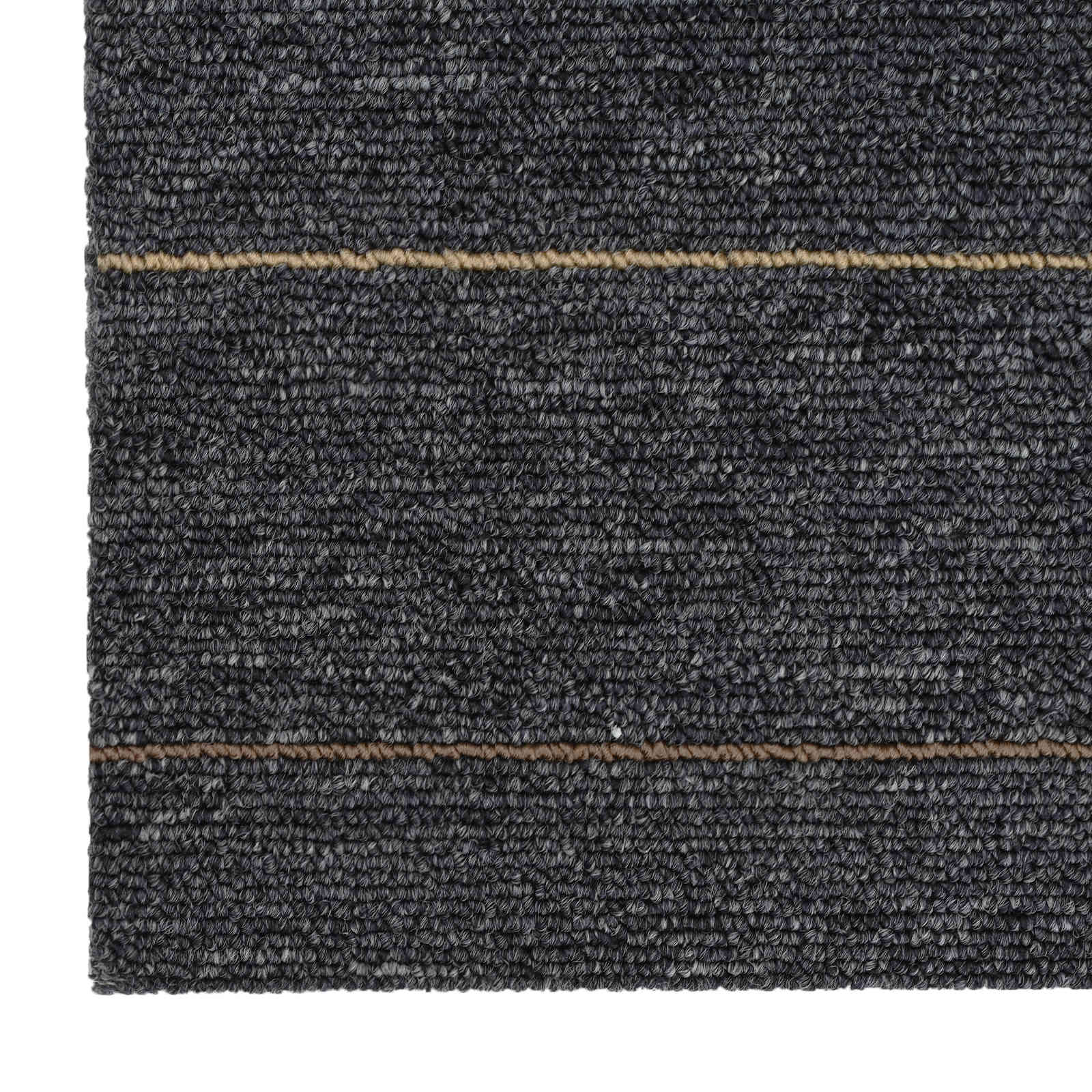 Tepih pločica Tamnosiva s prugama 50 x 50 cm 4 pcs PP i bitumen