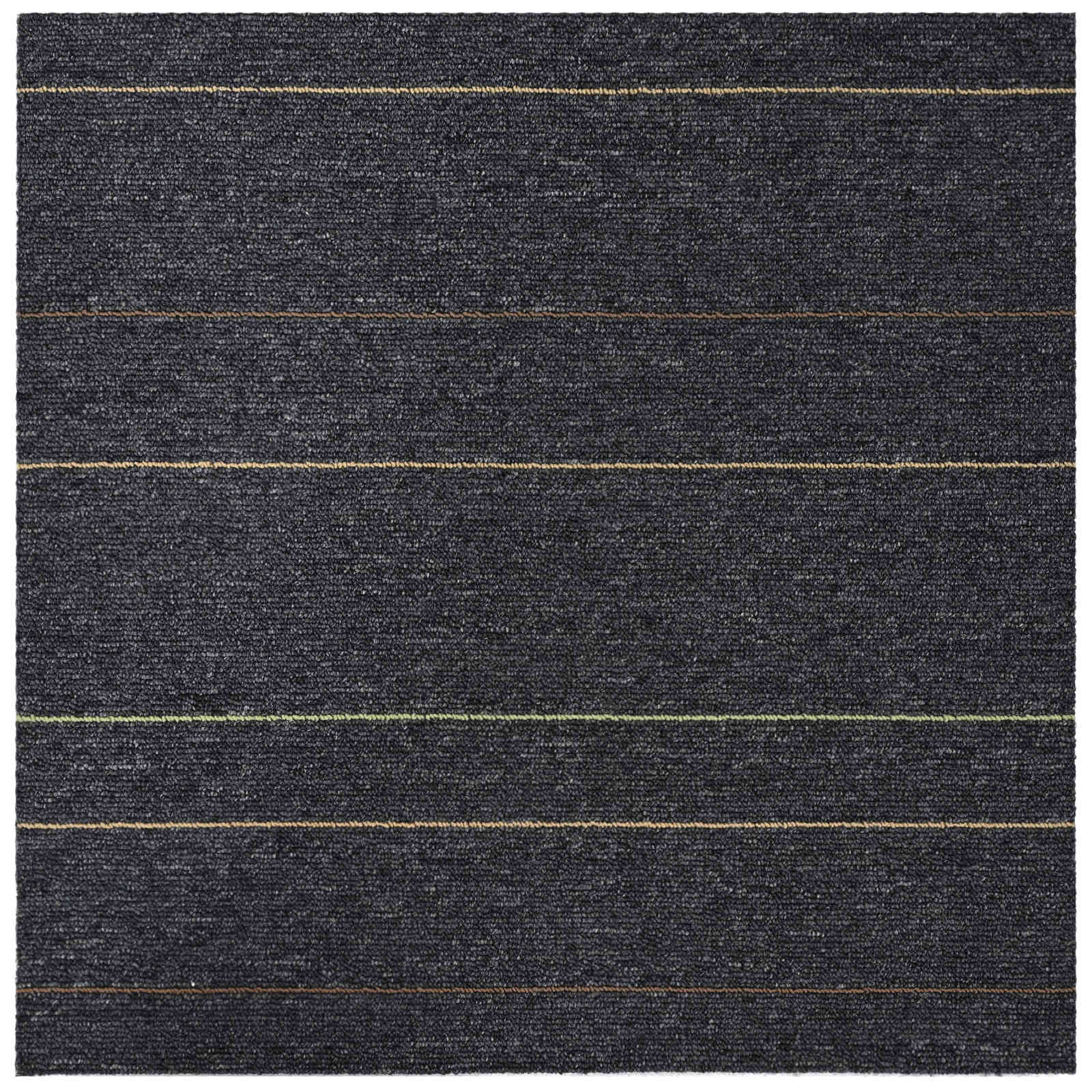 Tepih pločica Tamnosiva s prugama 50 x 50 cm 36 pcs