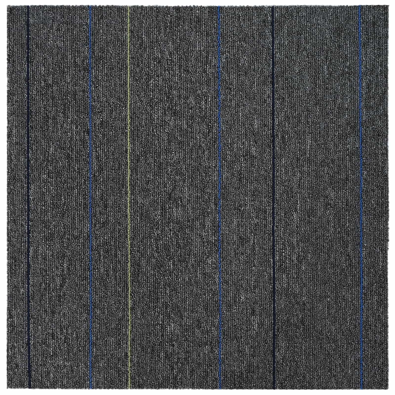 Tepih pločica Srednja siva s prugama 50 x 50 cm 4 pcs