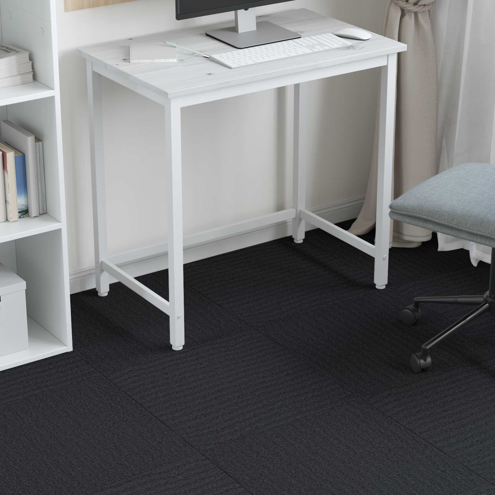 Tepih pločica Tamnosiva 50 x 50 cm 20 pcs PP i bitumen