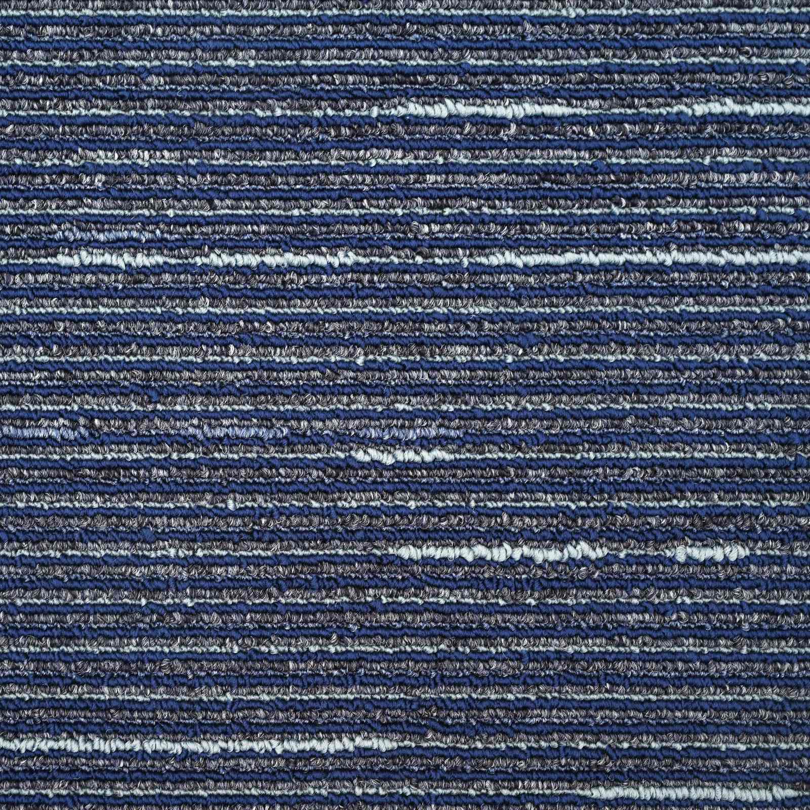 Tepih pločica Prugasta Plava 50 x 50 cm 36 pcs PP i bitumen