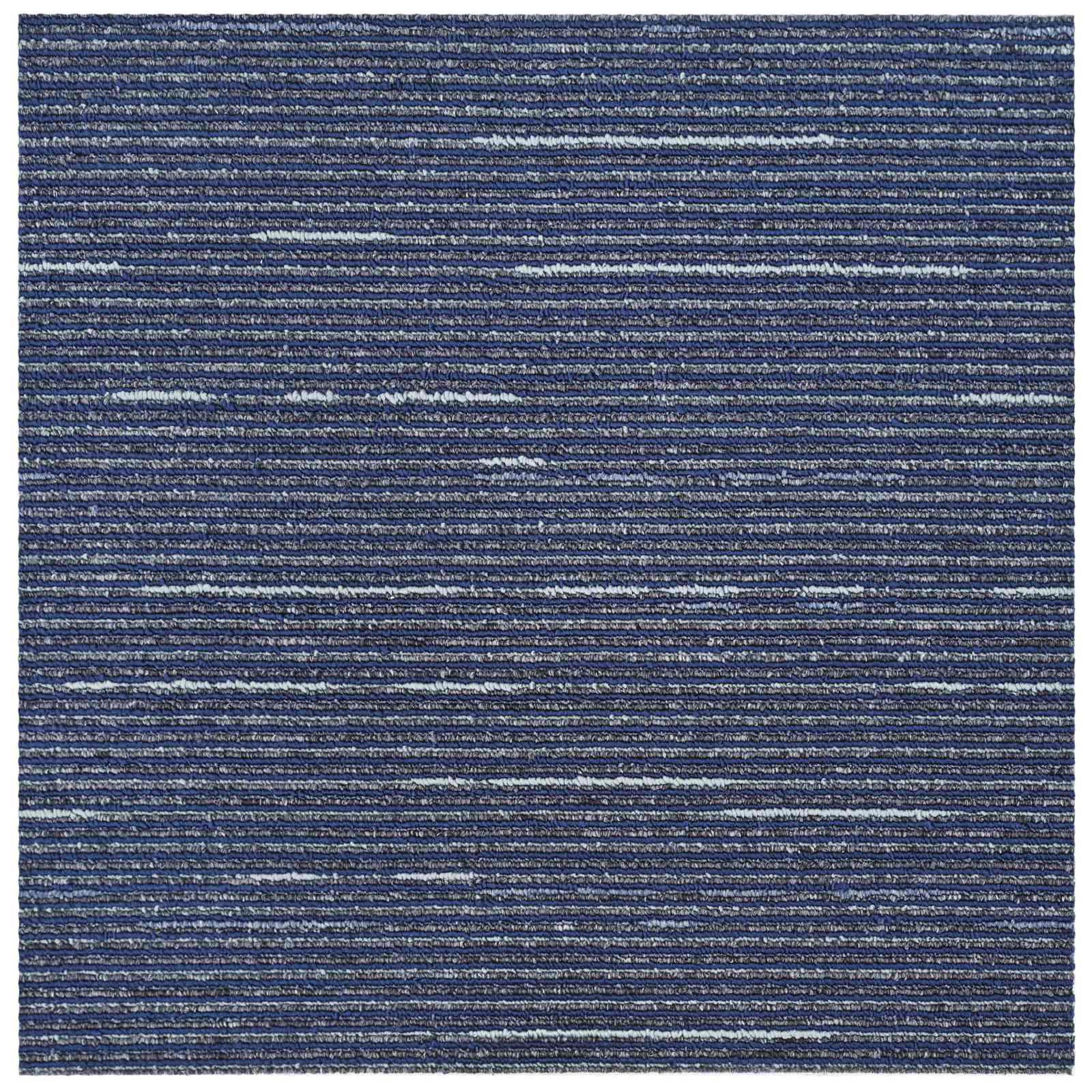 Tepih pločica Prugasta Plava 50 x 50 cm 36 pcs PP i bitumen