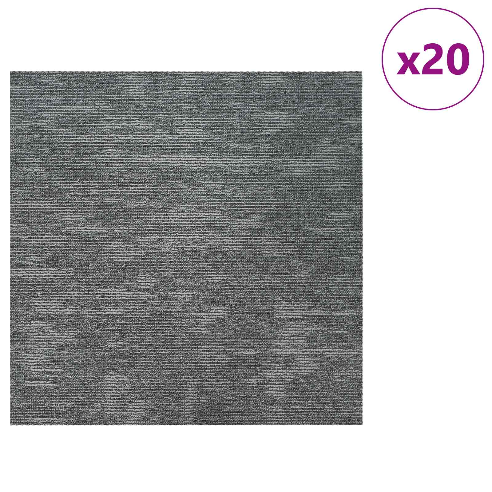 Tepih pločica Rock siva 50 x 50 cm 20 pcs PP i bitumen