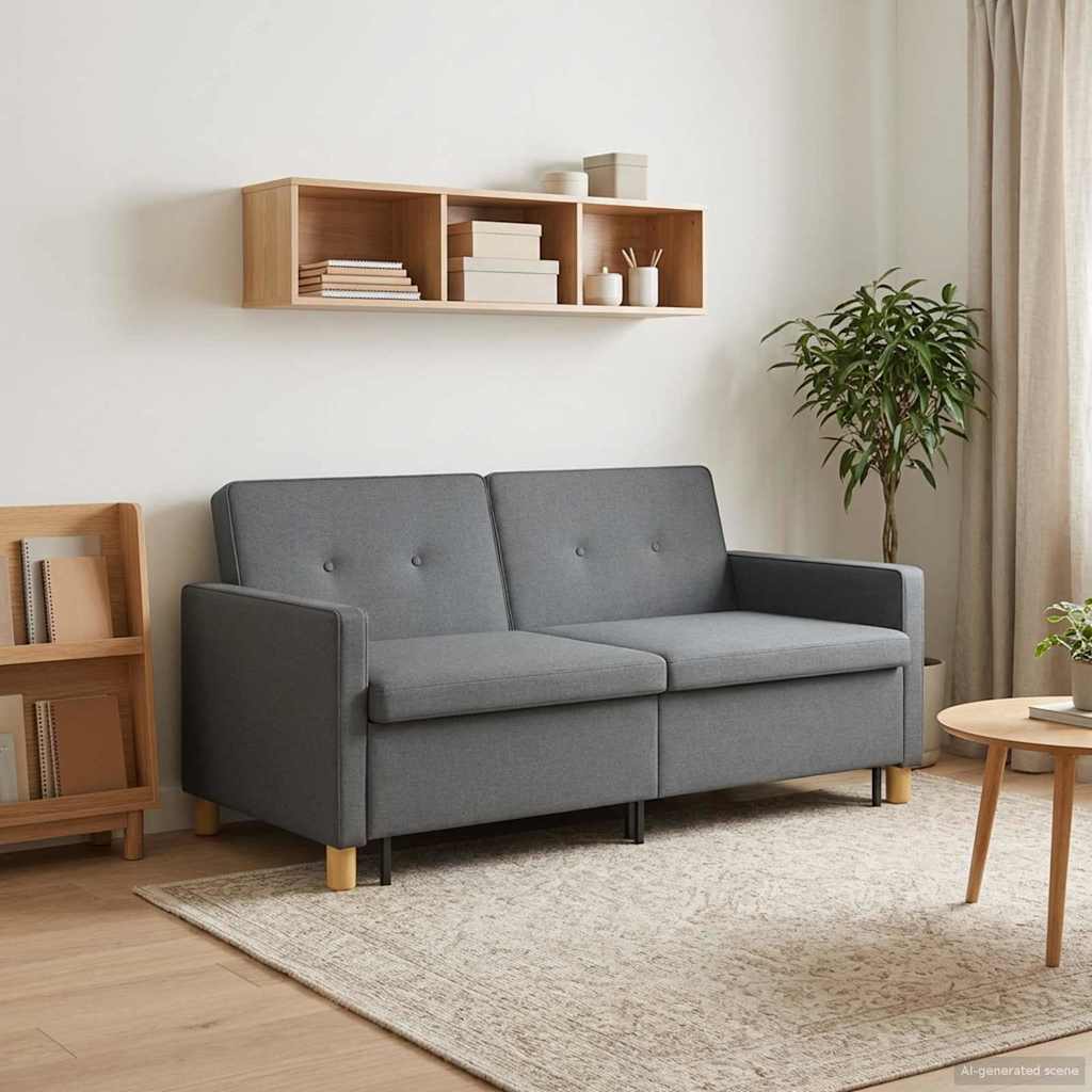 Krevet-sofa na razvlačenje Tamnosiva Tkanina