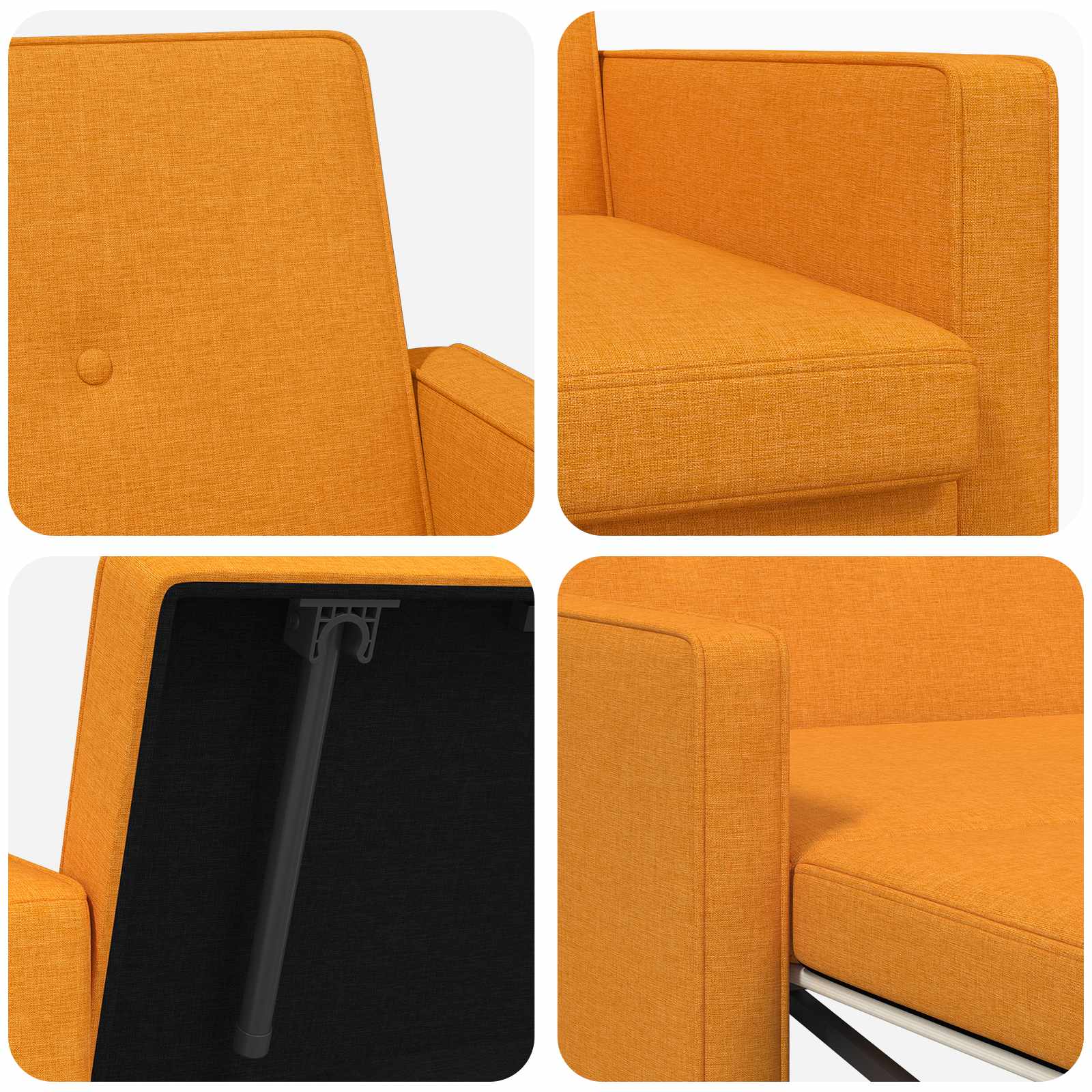 Krevet-sofa na razvlačenje Tamno žuta Tkanina