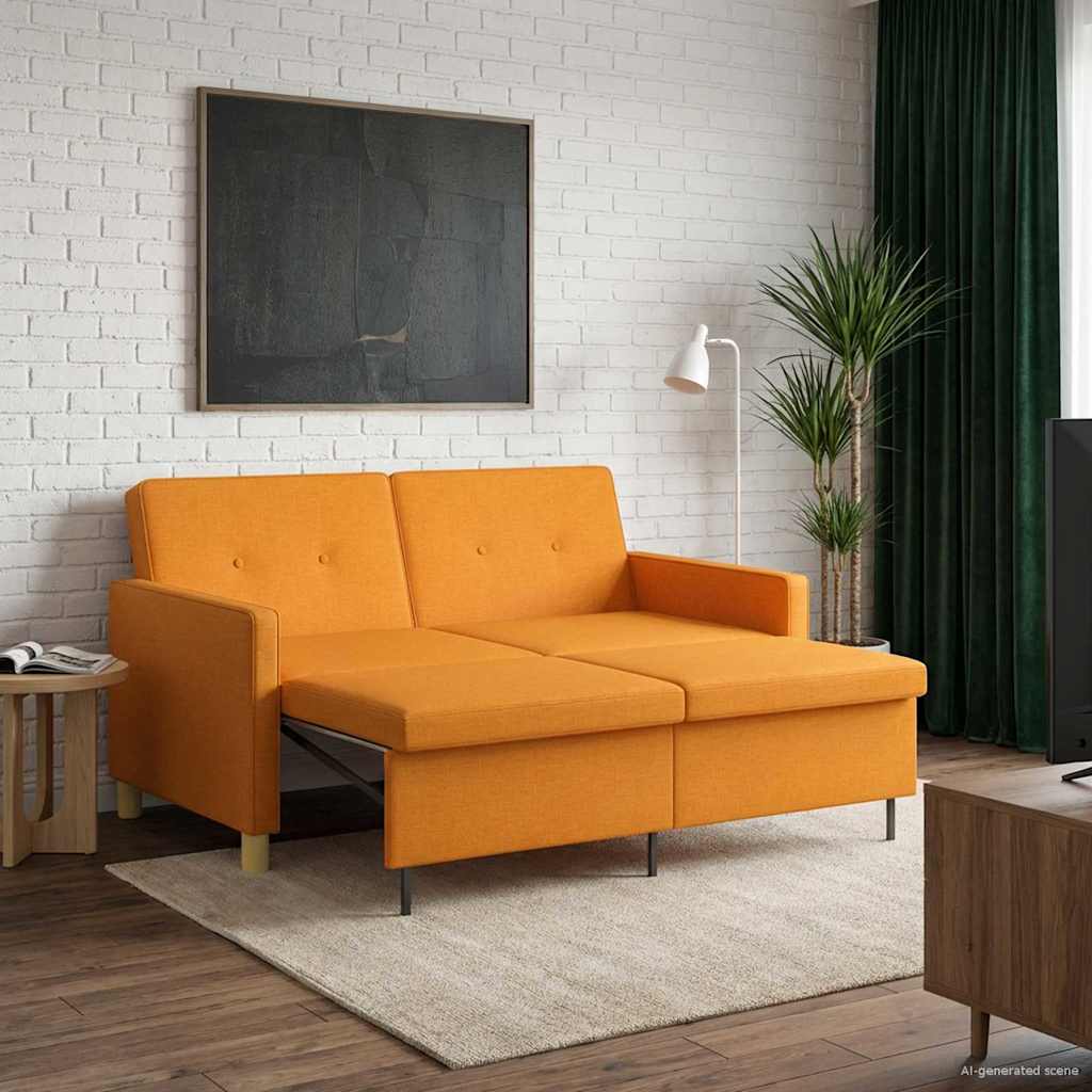 Krevet-sofa na razvlačenje Tamno žuta Tkanina