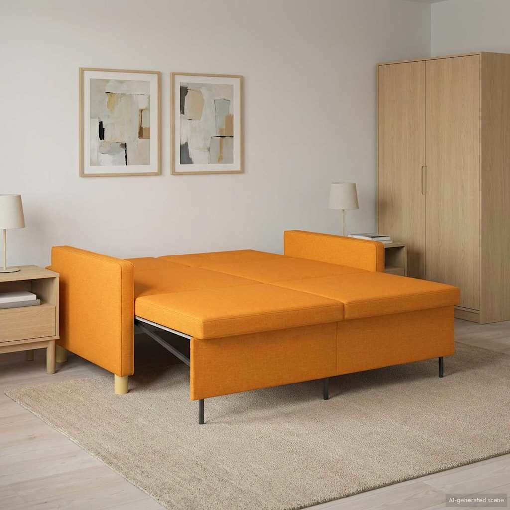 Krevet-sofa na razvlačenje Tamno žuta Tkanina