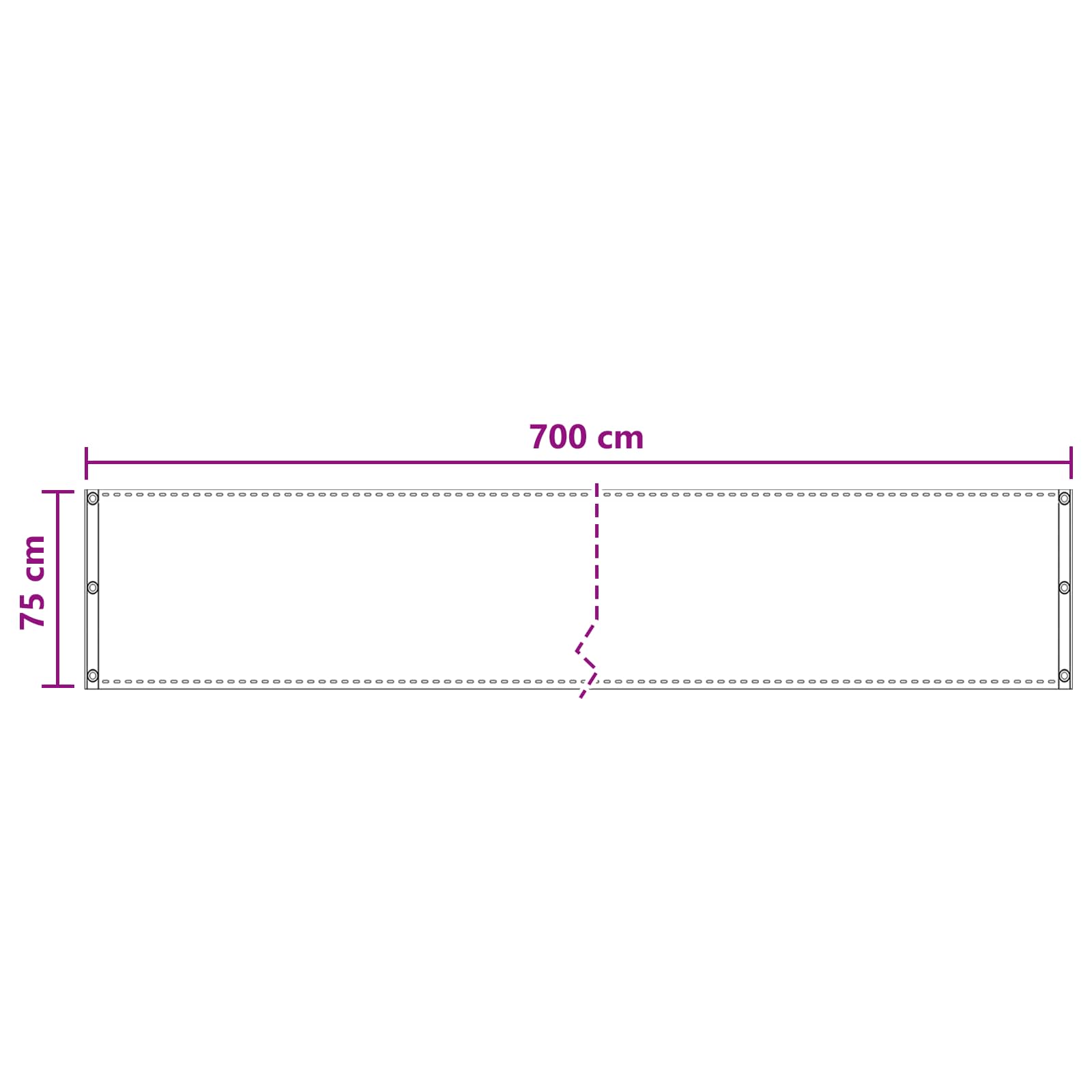 Balcony ekran Antracit 75 x 700 cm HDPE i Aluminij