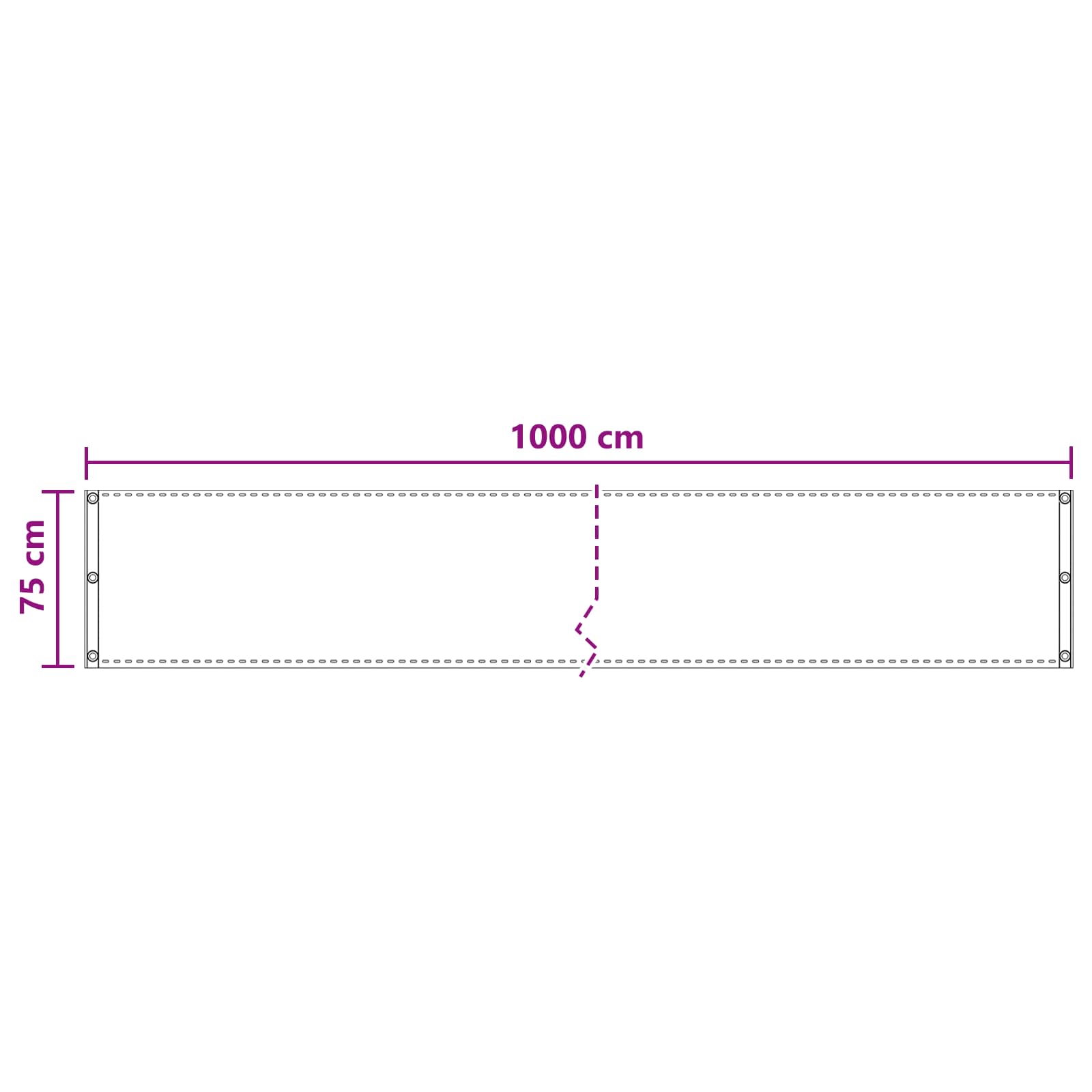 Balcony ekran Bijela 75 x 1000 cm HDPE i Aluminij
