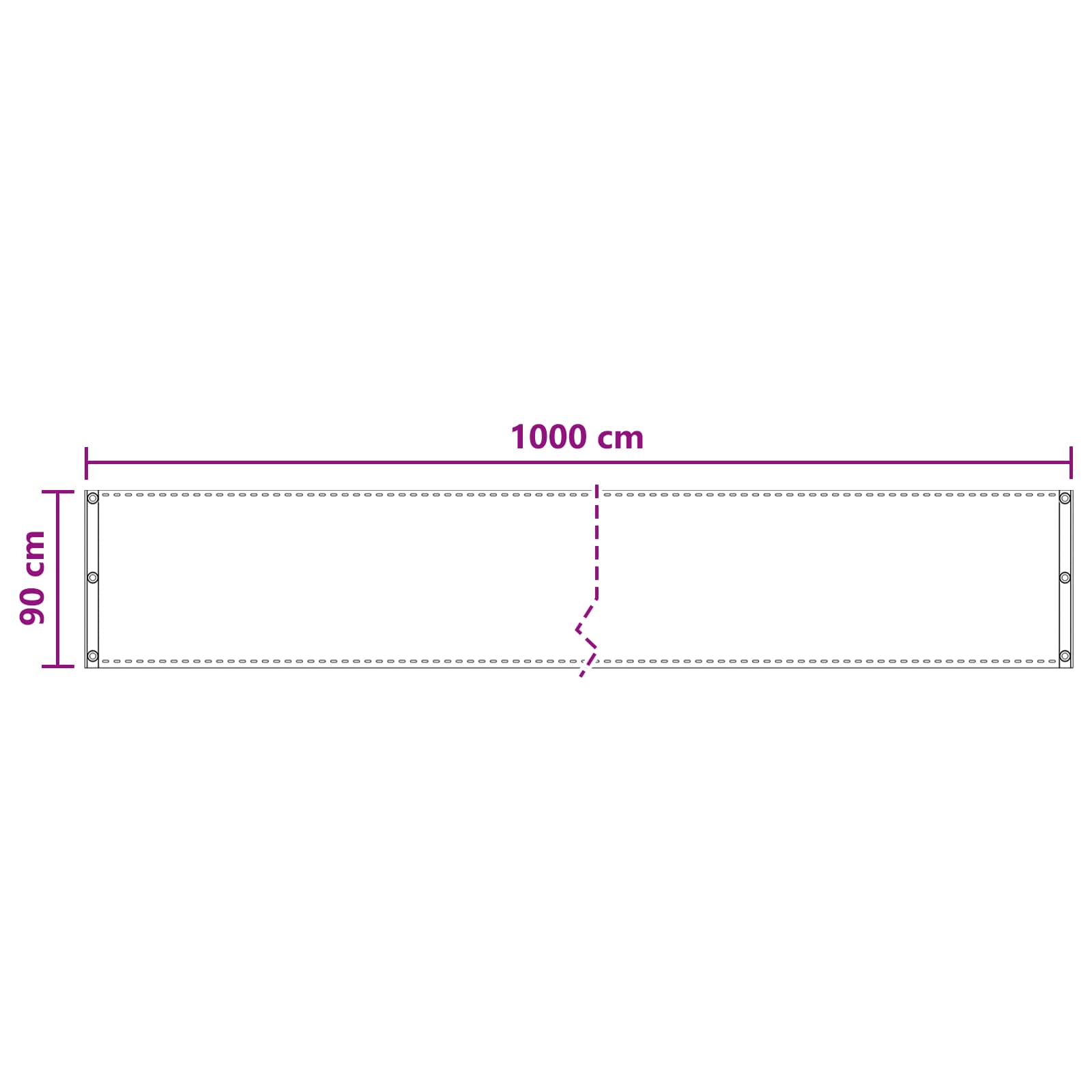 Balcony ekran Bijela 90 x 1000 cm HDPE i Aluminij