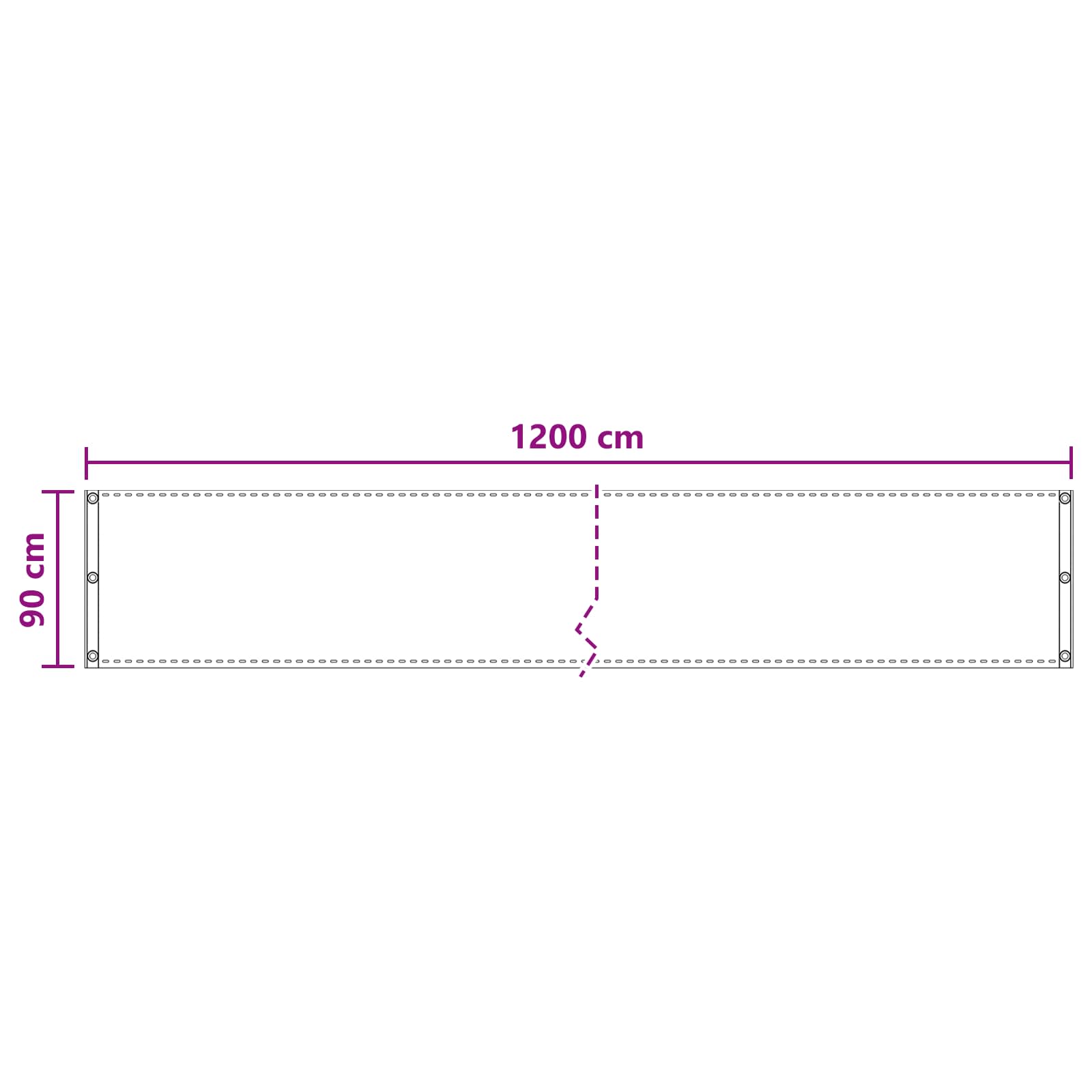 Balcony ekran Smeđa 90 x 1200 cm HDPE i Aluminij