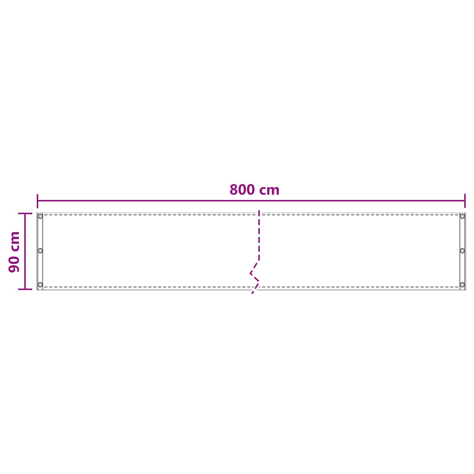 Balcony ekran Bež 90 x 800 cm HDPE i Aluminij