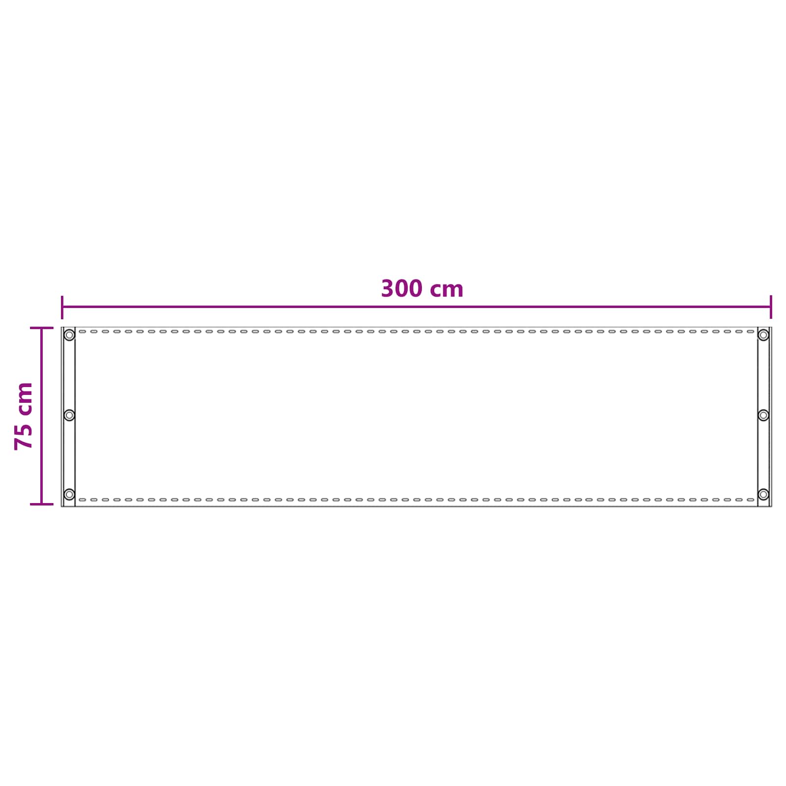 Balcony ekran Pijesak 75 x 300 cm HDPE i Aluminij