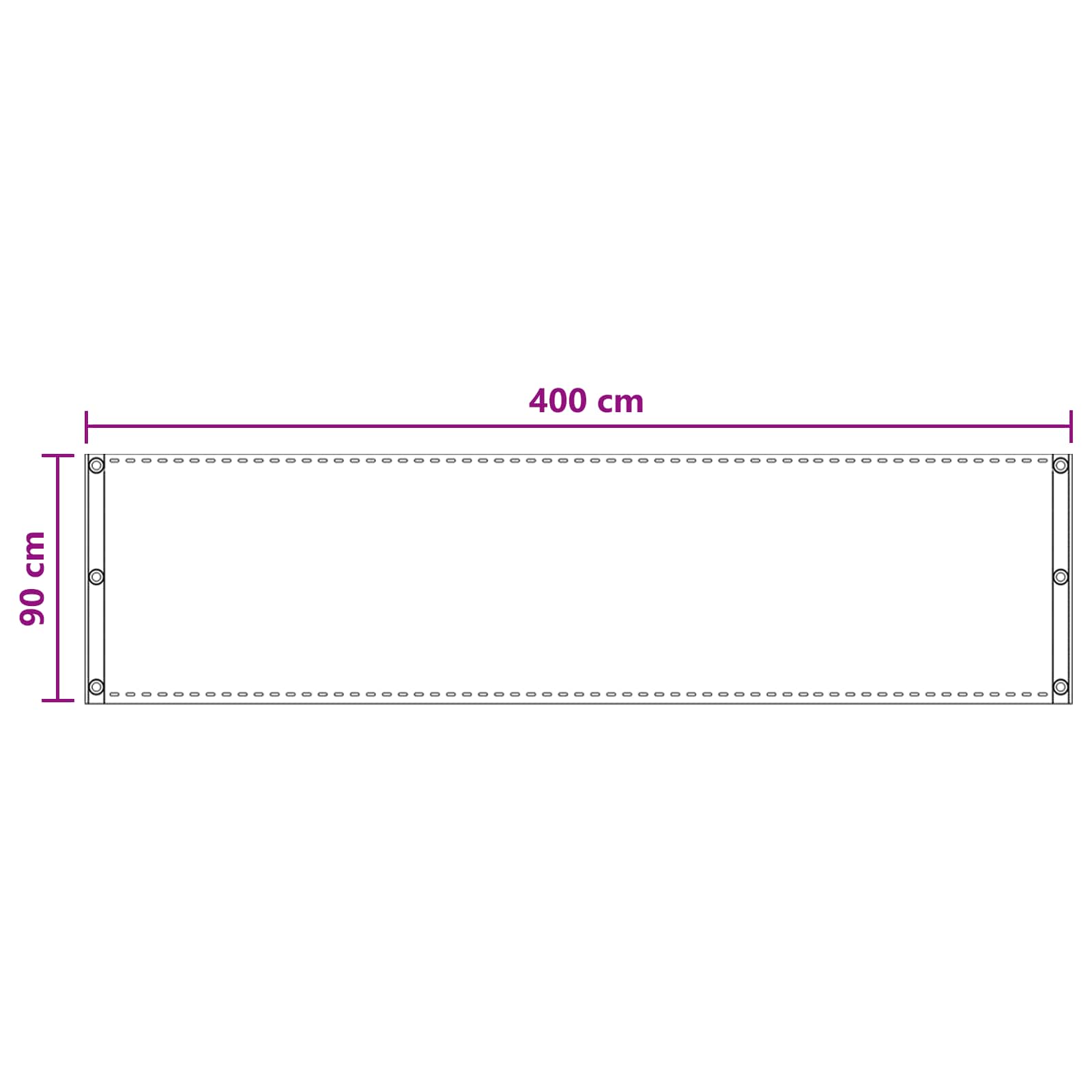 Balcony ekran Pijesak 90 x 400 cm HDPE i Aluminij