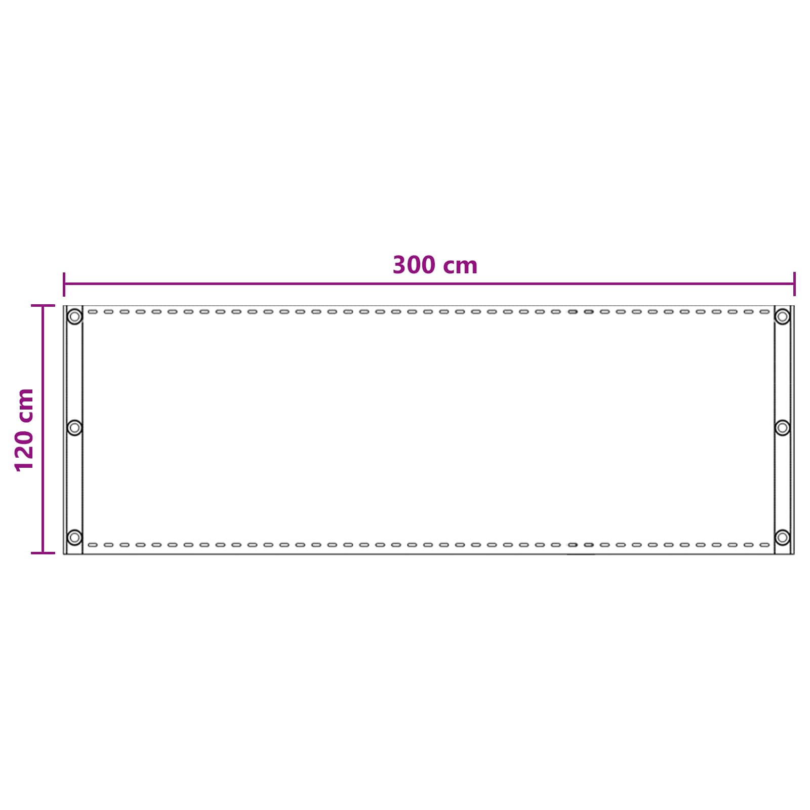 Balcony ekran Pijesak 120 x 300 cm HDPE i Aluminij