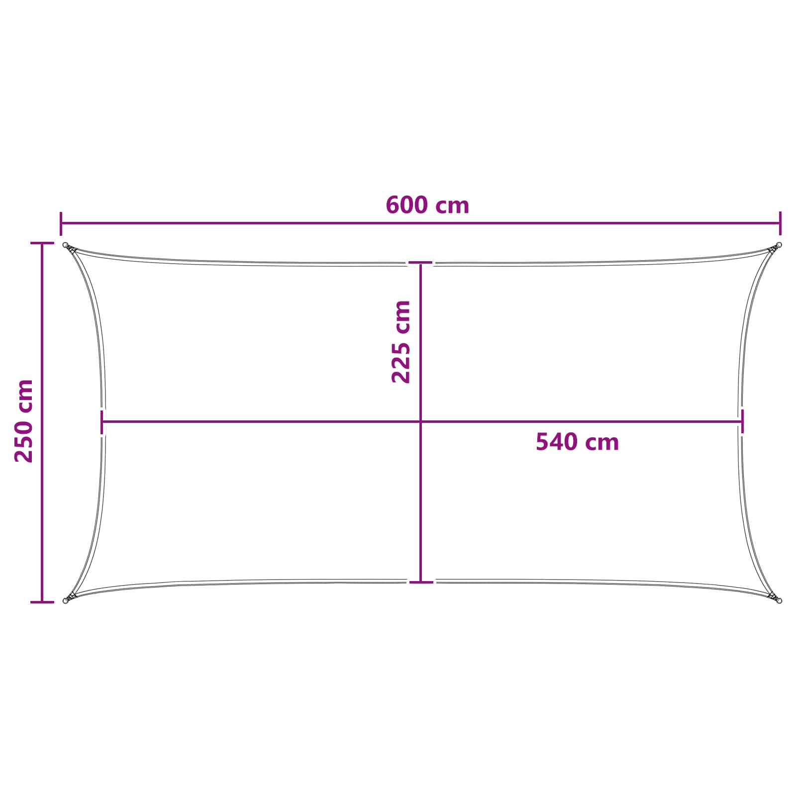 Jedrilica za sunčevu sjenu Sivosmeđa 2,5 x 6 m HDPE