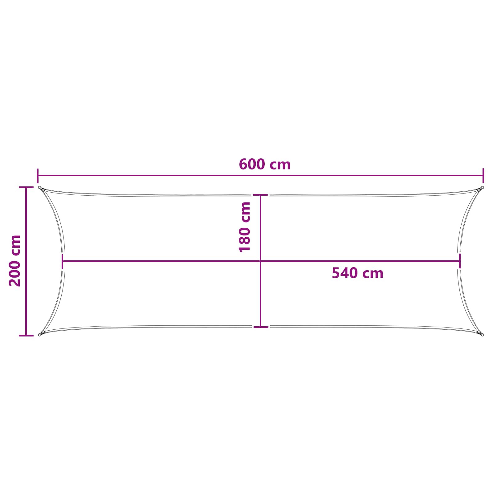 Jedrilica za sunčevu sjenu Pijesak 2 x 6 m HDPE