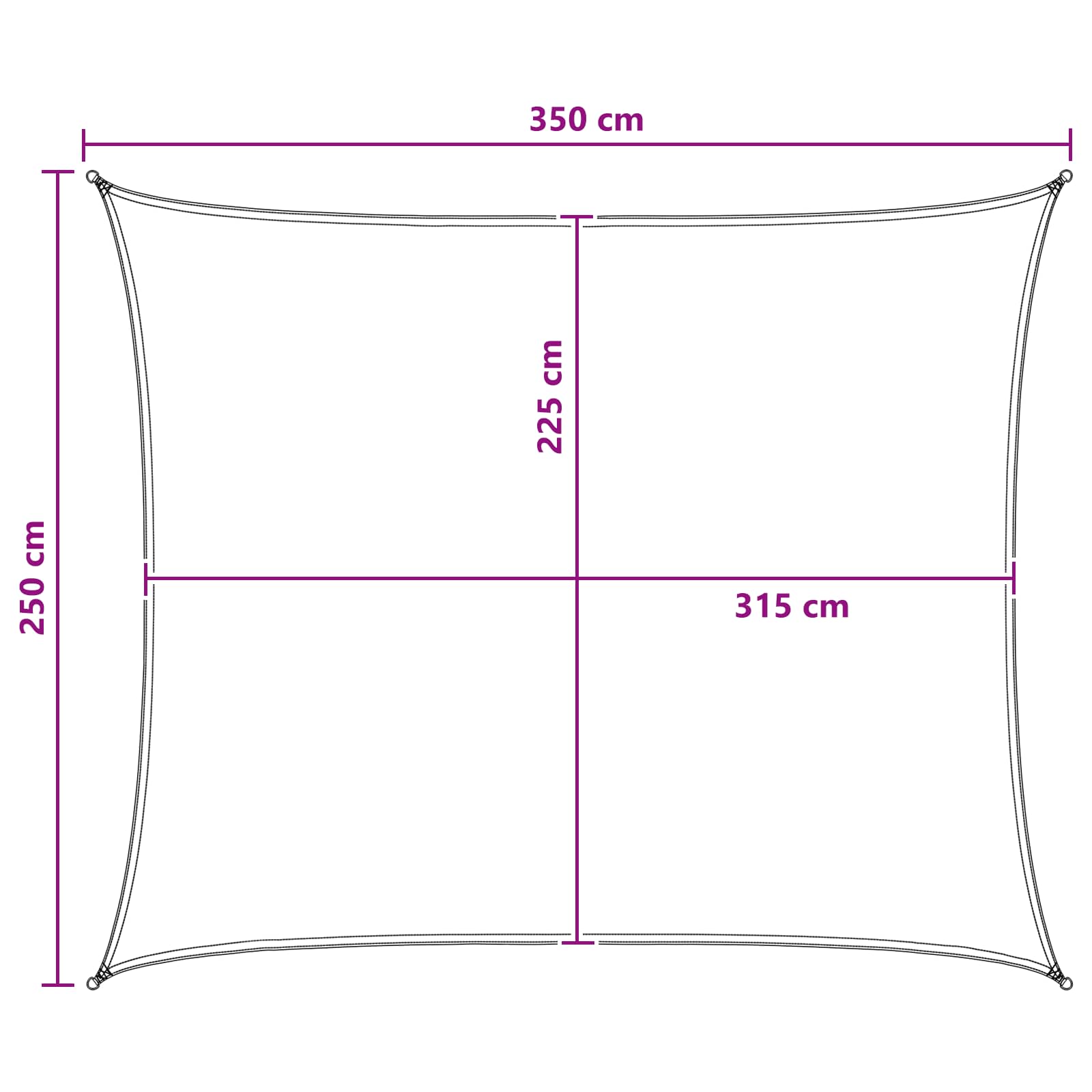 Jedrilica za sunčevu sjenu Plava i bijela 2,5 x 3,5 m HDPE