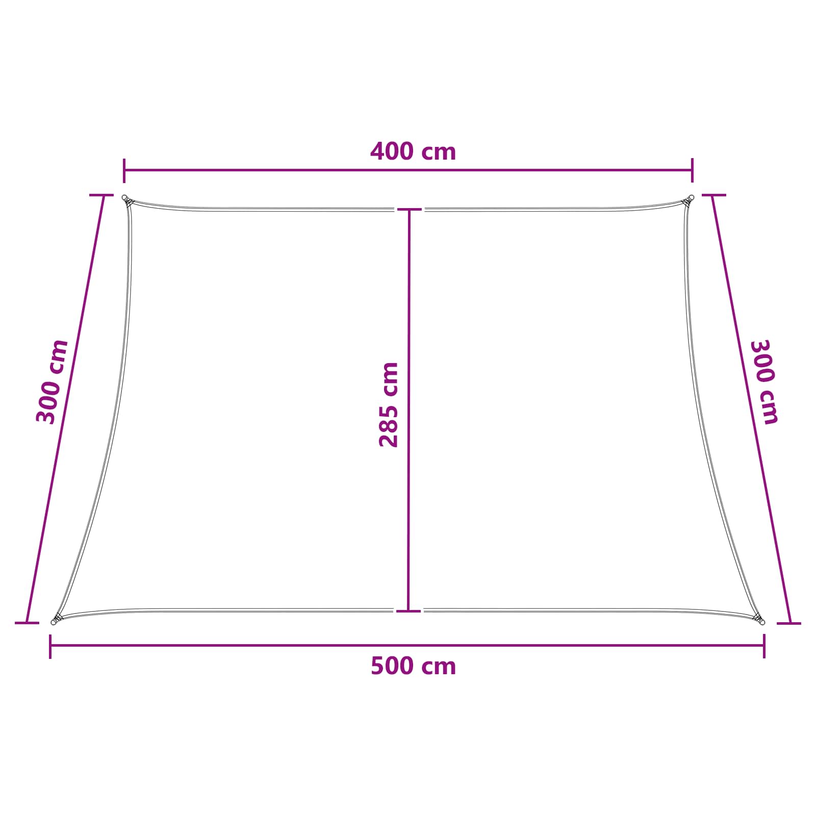 Jedrilica za sunčevu sjenu Plava i bijela 4 / 5 x 3 m HDPE