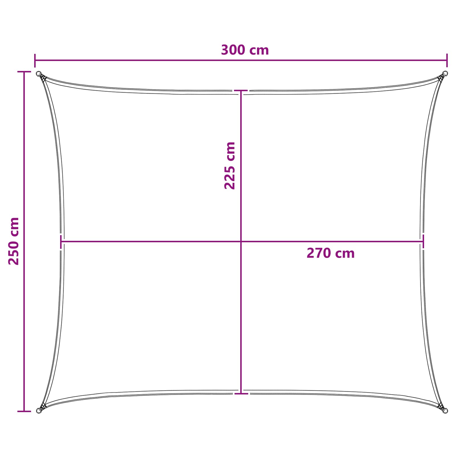 Jedrilica za sunčevu sjenu 2,5 x 3 m HDPE Pravokutni