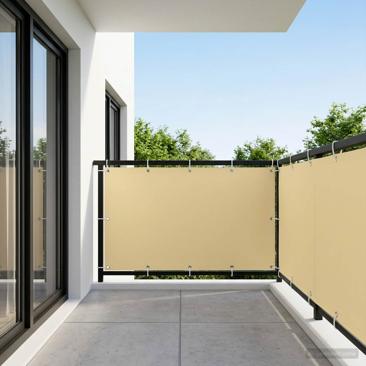 Zaslon za privatnost na balkonu 150 x 600 cm Polyester Pijesak